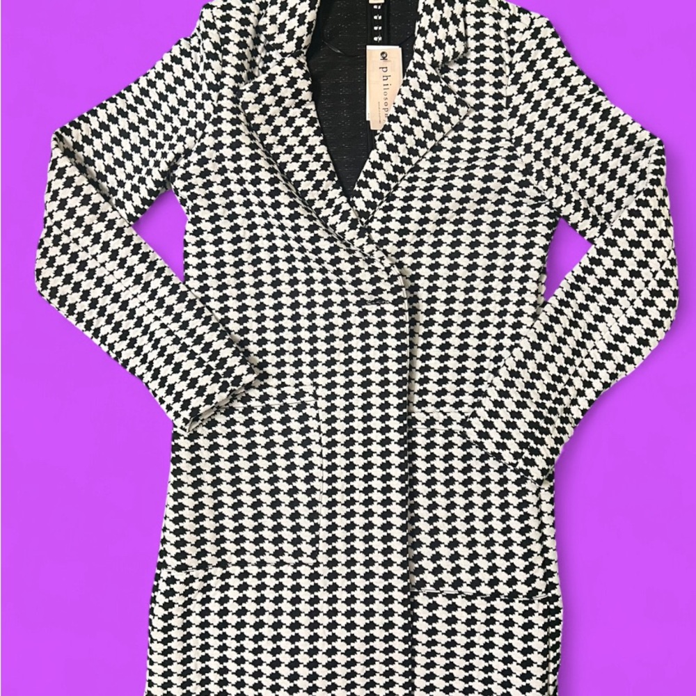 Philosophy Black and White Houndstooth Blazer